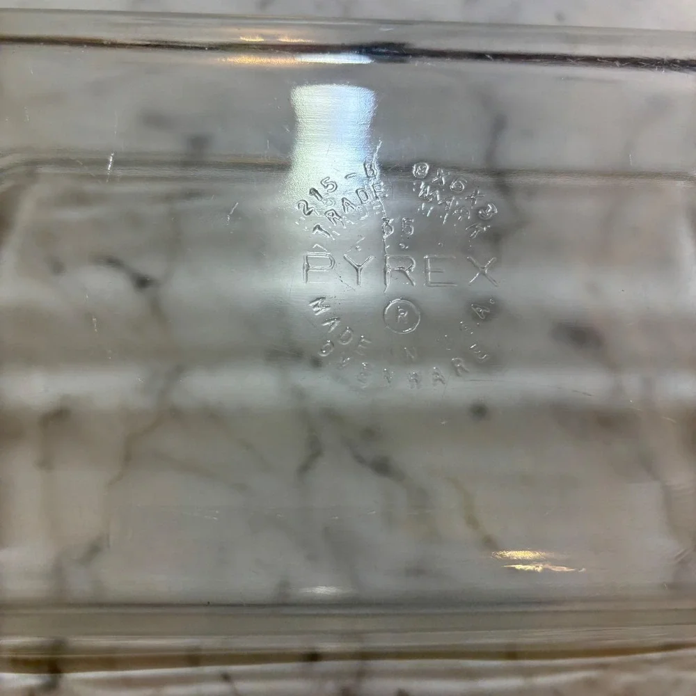 Vintage Pyrex 215-B Clear Glass Loaf Pan 9x5x3 Rectangular Baking Dish Ovenware